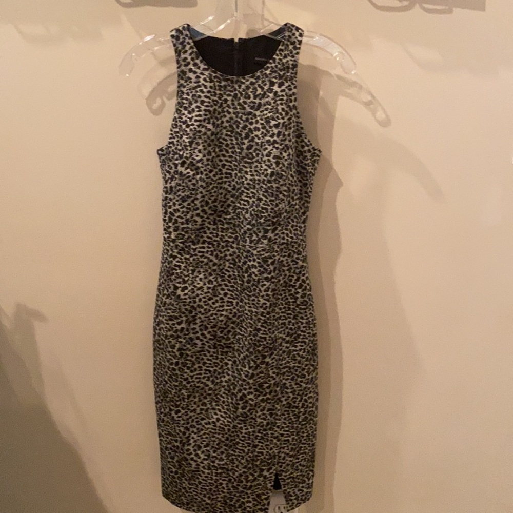 NWOT Banana Republic size 2 leopard jacquard dress